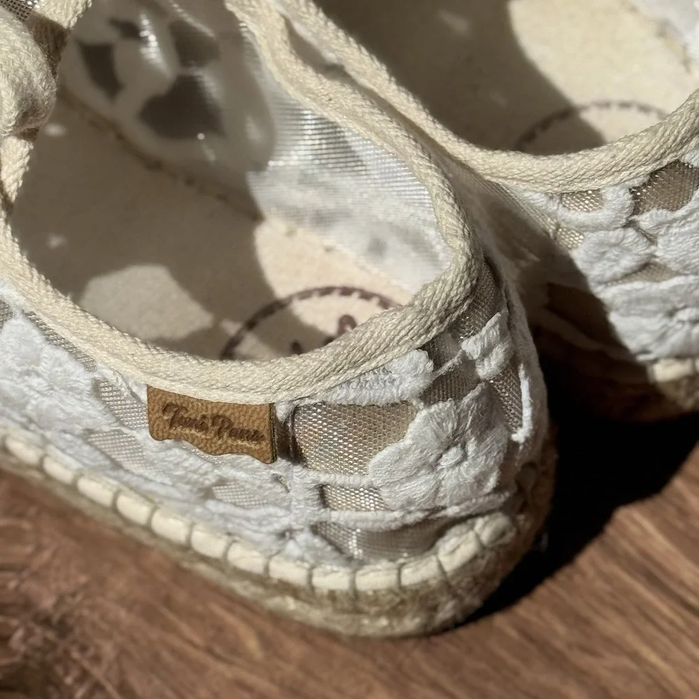 Toni Pons Origens Far Espadrille Ivory White Lace Sneakers Boho Cottagecore  7.5